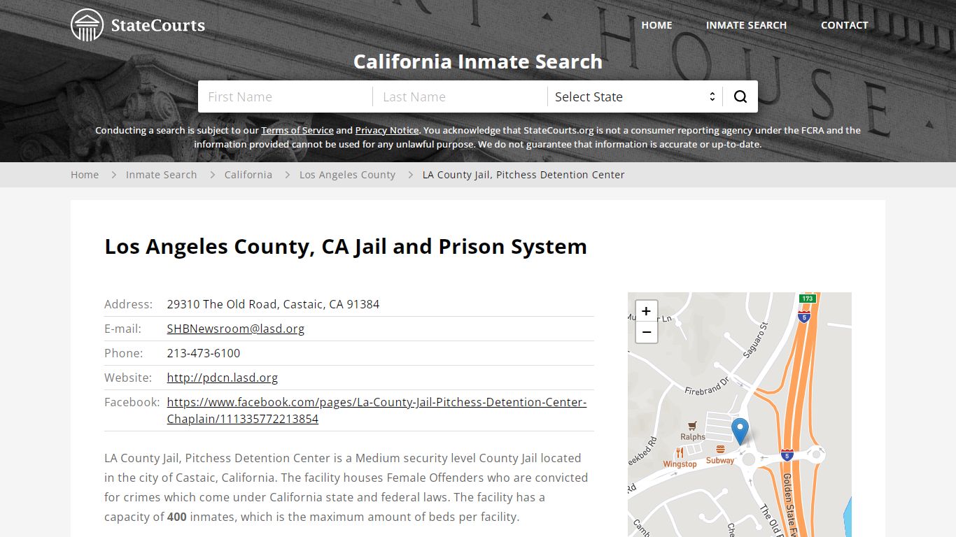 LA County Jail, Pitchess Detention Center Inmate Records Search ...